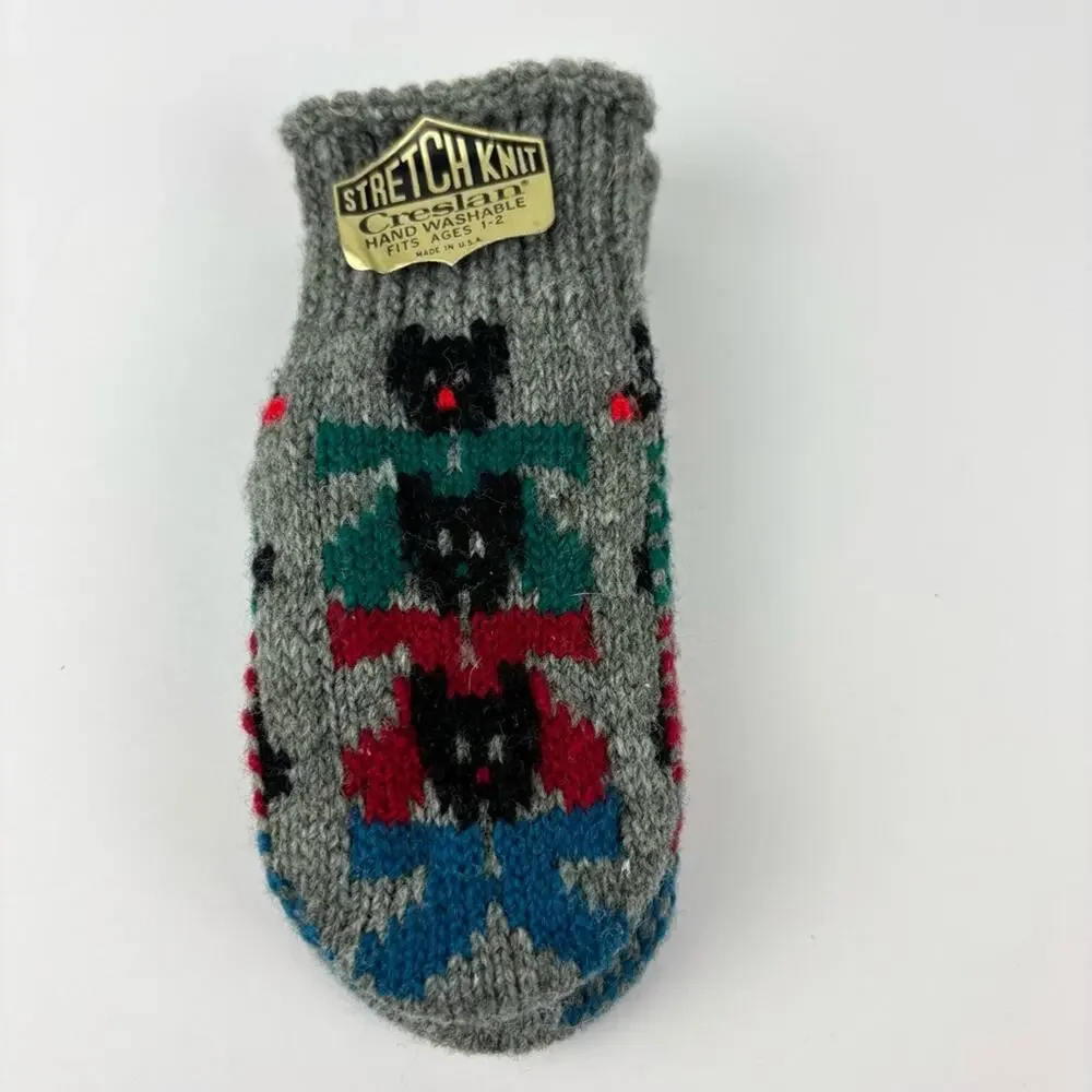 Vintage 60’s Creslan Kids Mittens NWT Deadstock